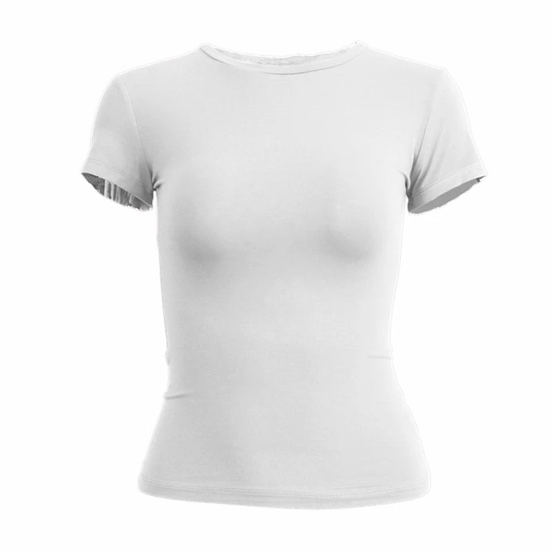 Elevate Your Summer Wardrobe with This Sporty Women's Short Sleeve T-Shirt - Slim Fit Knitted Tee for Effortless Street Style!